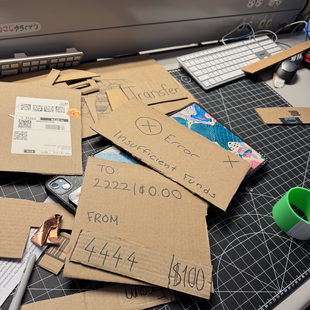 For our second iteration, we put information together into cardboard pieces to make it easier to hold.